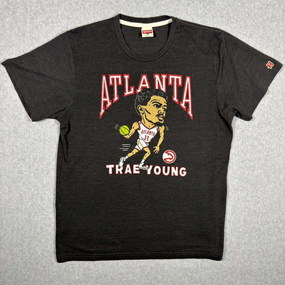 Homage Atlanta Hawks Trae Young Caricature Graphic T-Shirt Gray Mens Large